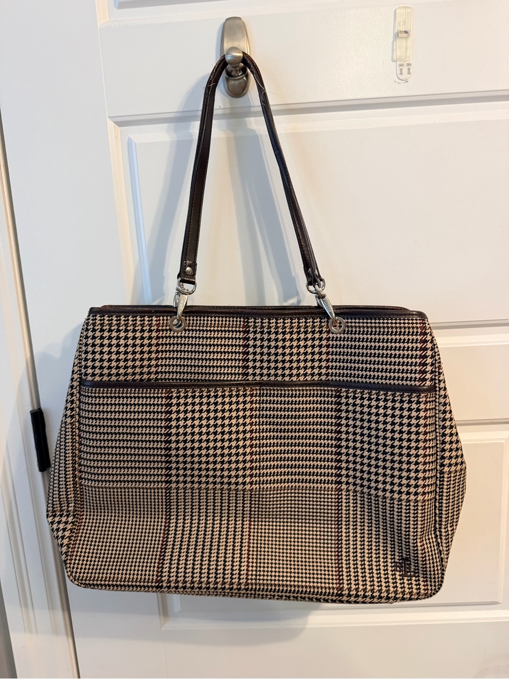 Vintage  Ralph Lauren Houndstooth Tote Bag